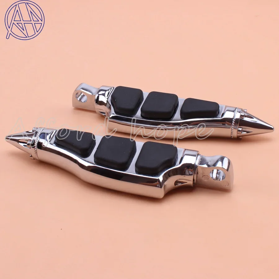 Spike Pegs Unique Stiletto Footrest Chroming Footpegs Pedal Fit For Harley Davidson Softail Sportster Dyna Custom