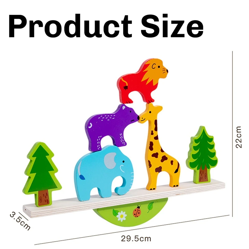 어린이 나무 동물 밸런스 블록 보드 게임 장난감, 공룡 교육 쌓기 높은 빌딩 블록, 나무 장난감