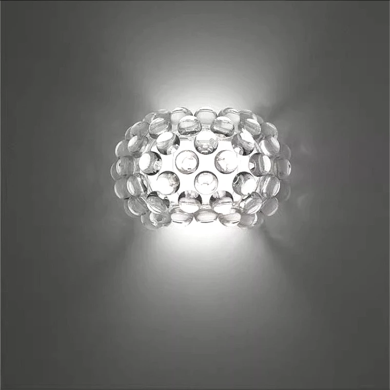 Aplique de pared con cuentas acrílicas, aplique de cabujón transparente/ámbar para restaurante, hotel, cafetería, bar, iluminación de diseño italiano moderno