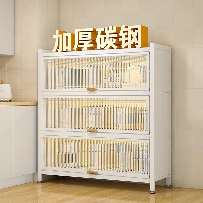 Kitchen Floor-to-ceiling dining room Locker with door Locker Microwave oven Pot multi-layer functional storage cabinet shelf