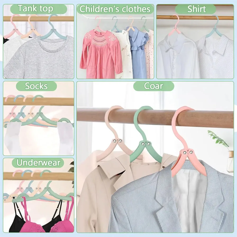 Portable Clothes Hanger Travel Hanger Folding Cloth Hanger Closet Clothing Underwear Organizer For Clothes Drying Rack Wardrobe view 5