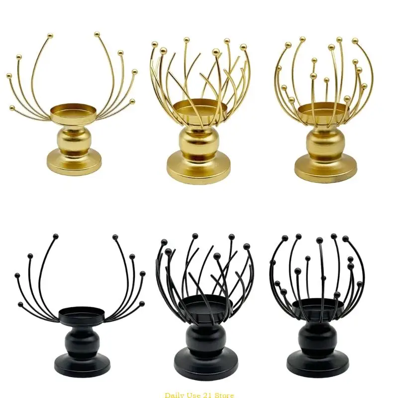 

Wrought Iron Holder Pillar CandleSticks Centerpieces for Modern Wedding