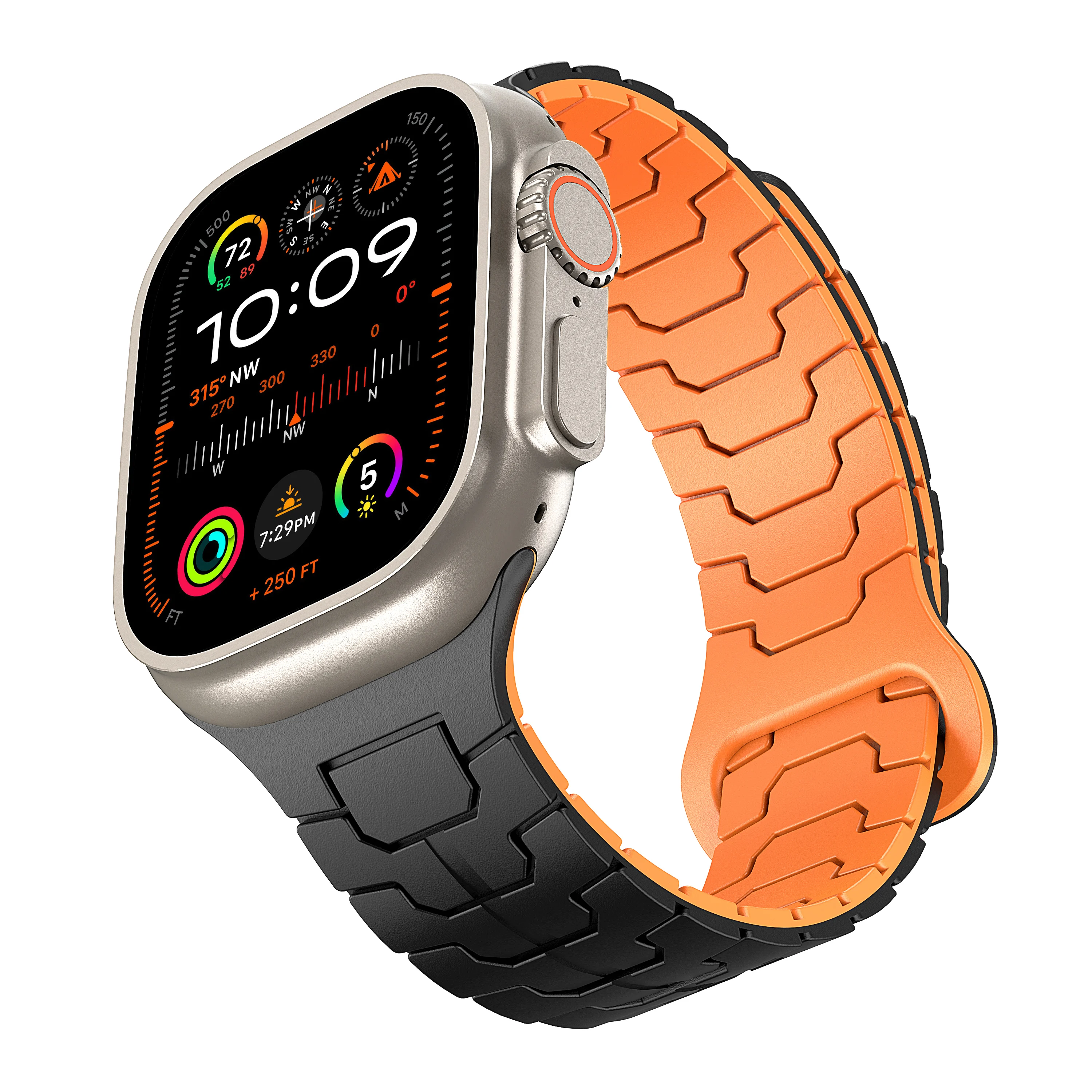 Adatto per cinturini Apple Watch di dimensioni 42/44/45/46/49MM, cinturini di fissaggio magnetici in silicone iWatch 11, 10, 9, 8, 7, 6, 5, 4SE