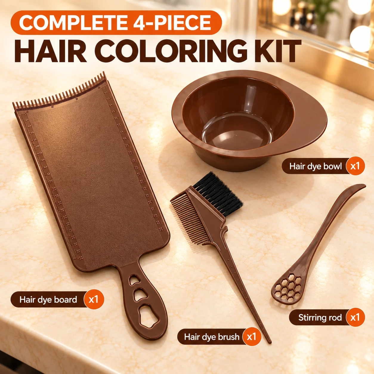 Professional Hair Dye Coloring Kit DIY Salon Tools Set Bleach Board Brush Bowl Mixing Spoon Hairdressing Styling Accessories