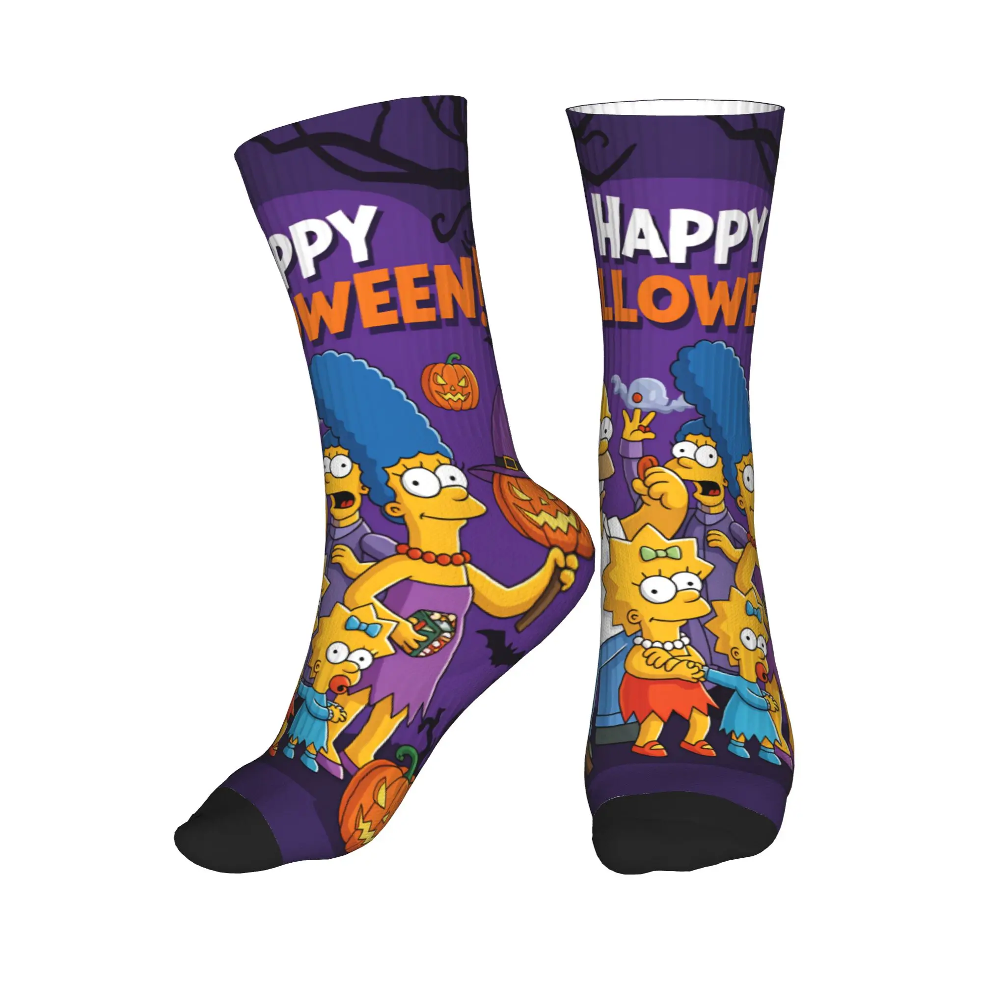 

Women Men Socks Funny S-Simpsons Family Halloween Magic Stockings Non Slip Comfortable Socks Autumn Fashion Running Sports Socks