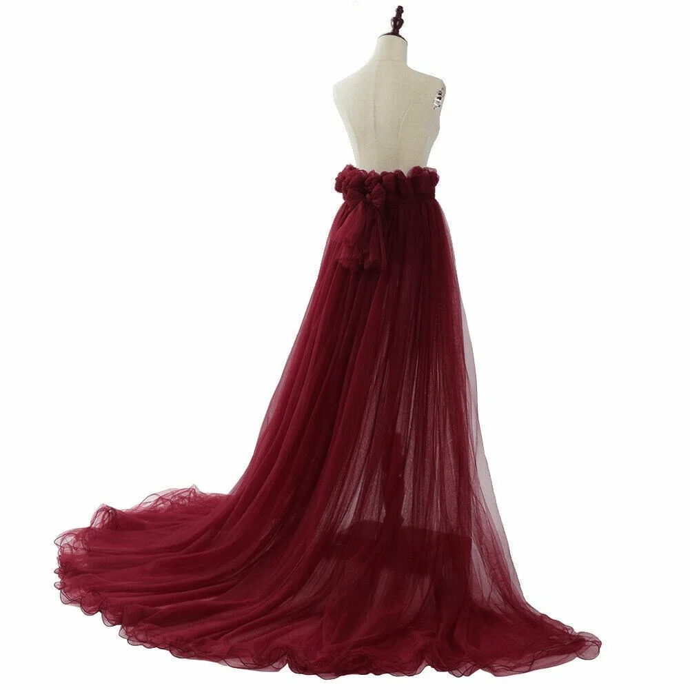 loween New Sle Floor-Length Me f Skirt Adult Pure Color  Bride Long Elastic Waist Women's Skirt