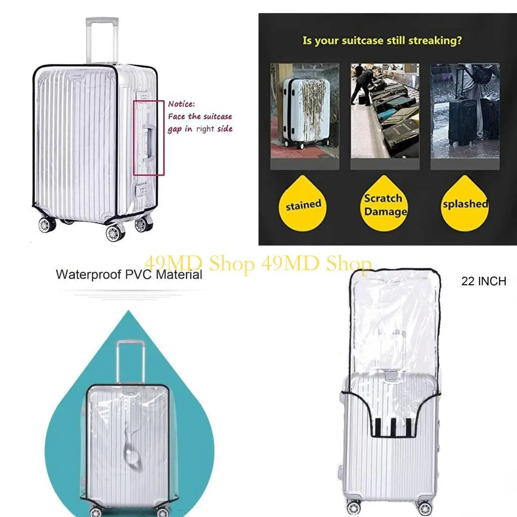 

49MD утолщенный чехол для багажа, защитный чехол для чемодана, прозрачный защитный чехол для багажа