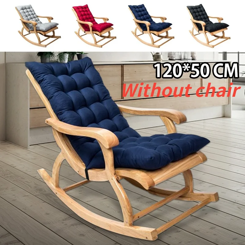 120x50cm Non-slip Rocking Chair Backrest Cushion Home Garden Terrace Cushion Outdoor Cushion Folding Cushion Without Chair