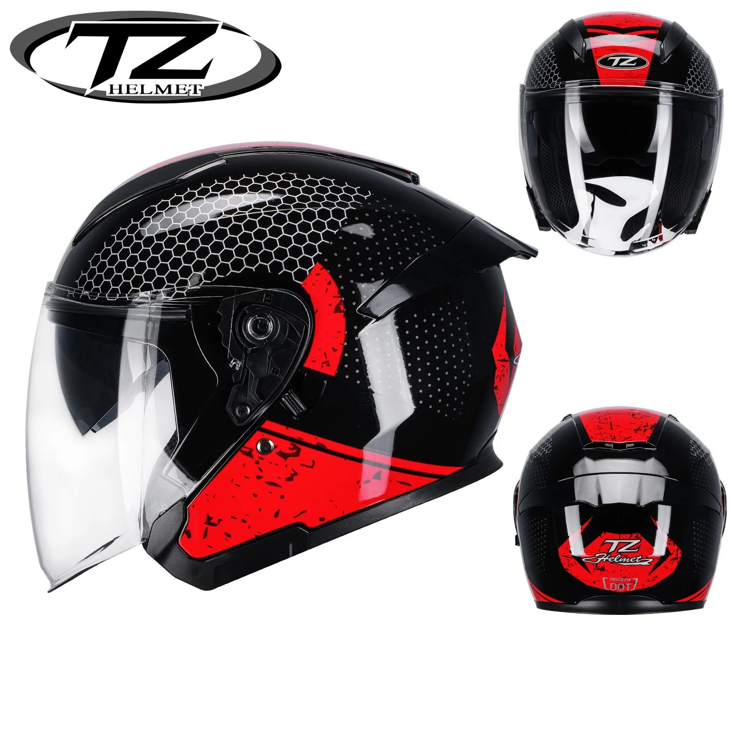 

Motorcycle Helmet Half Face Double Lens Cool Casco Moto Four Seasons Men Women Street Fashion Helmet Capacete De Moto Safety DOT