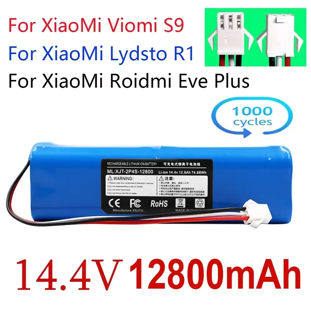 NEW Lydsto R1 Viomi S9 Roidmi Eve Plus Rechargeable Li-ion Battery Robot Vacuum Cleaner R1 Battery Pack with Capacity 12800mAh