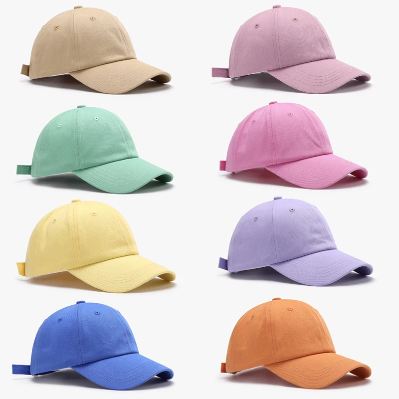 classic solid color baseball cap women men unisex cotton 17 colors soft top fresh color spring summer cap sun hats