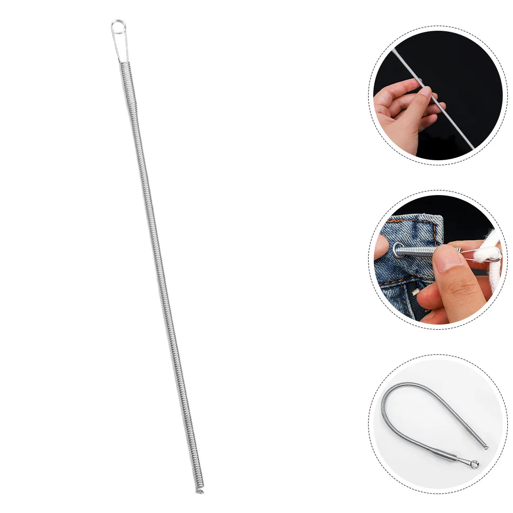 

2 pcs Spring Cord Threading Tool Stainless Steel Foldable For Hoodies Pants Bags Diy Sewing Accessories Hand Knitting Tools