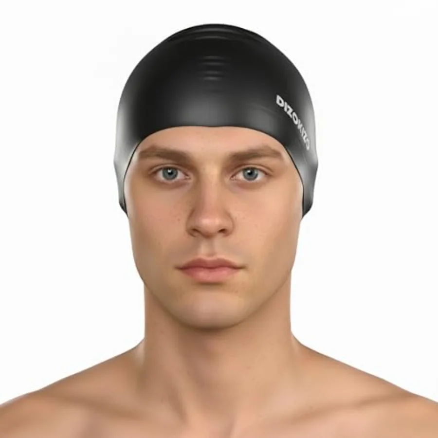 

Silicone Swim Cap for Women and Men, Glossy Non-Slip Swimming Caps for Long and Short Hair, Durable Waterproof 3D Ergonomic Des