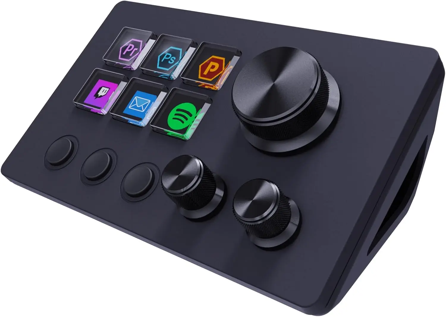 

Streaming Macro Keypad with 6 Customizable LCD Keys, 3 Buttons & 3 Dials for OBS/Twitch/YouTube, Windows/Mac