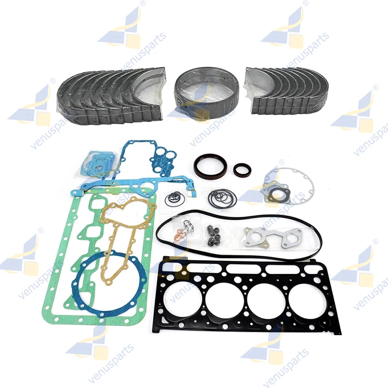 

For Kubota V2203 V2403 Full Gasket Kit+Main Bearing & Rod Bearing 52MM Bobcat 753 763 773 07916-2950 Overhaul Rebuild Kit