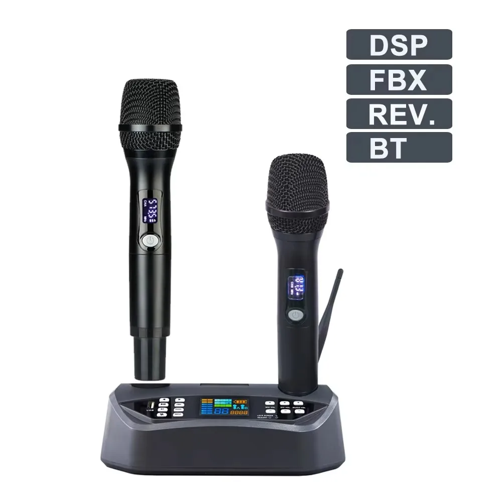 Professional UHF Wireless Microphone DSP Digtal USB Rechargable Handheld Microphone For Meeting Outdoor Microphone Stage Perform
