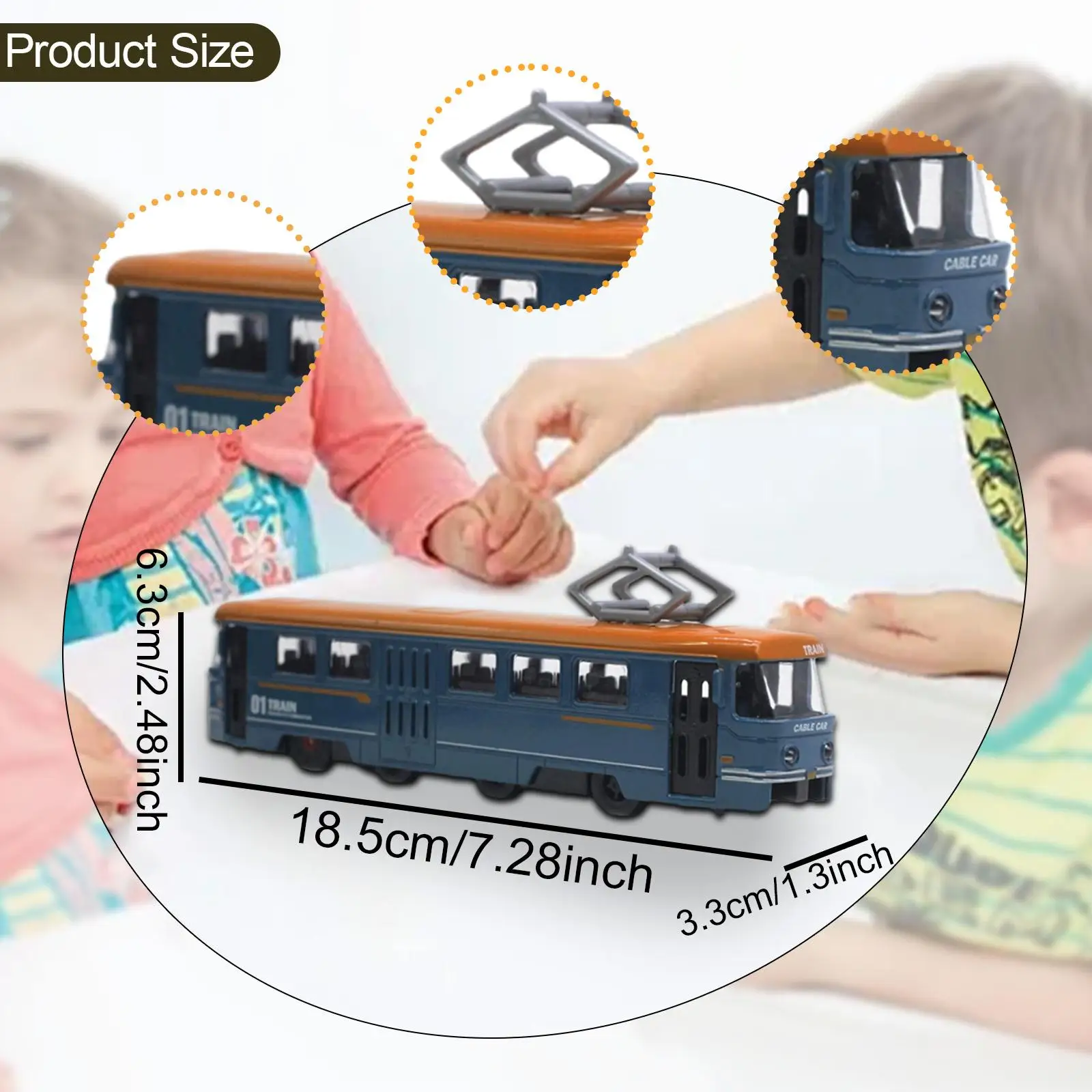 Modello di tram classico in scala 1:90 da collezione di oggetti regalo per veicoli da collezione