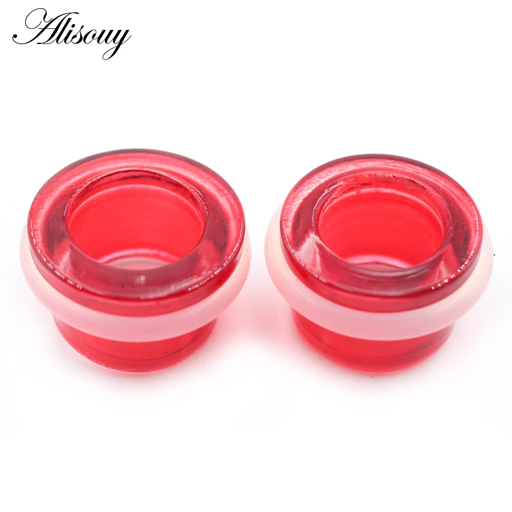 Alisouy 2 قطعة الاكريليك الشفاف الجوف الأذن الأنفاق المقابس المتوسع تفتق نقالة اللحم مقاييس متوهج ثقب مجوهرات للجسم