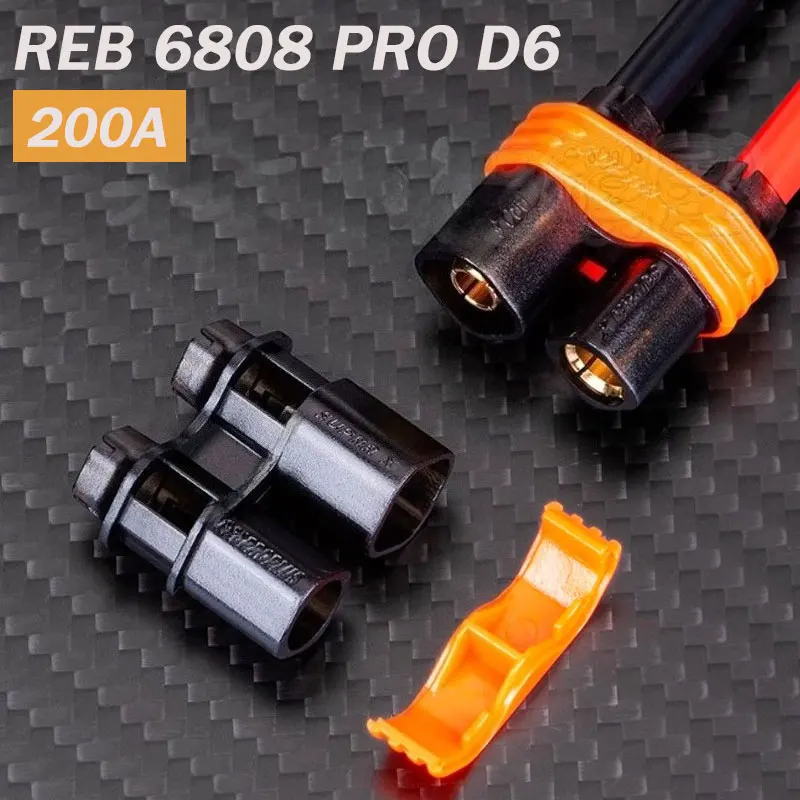 200A Lithium Battery Connector 6MM REB 6808 PRO D6 Gold-plated No Soldering Plug Electric Vehicle Female Required Banana Socket