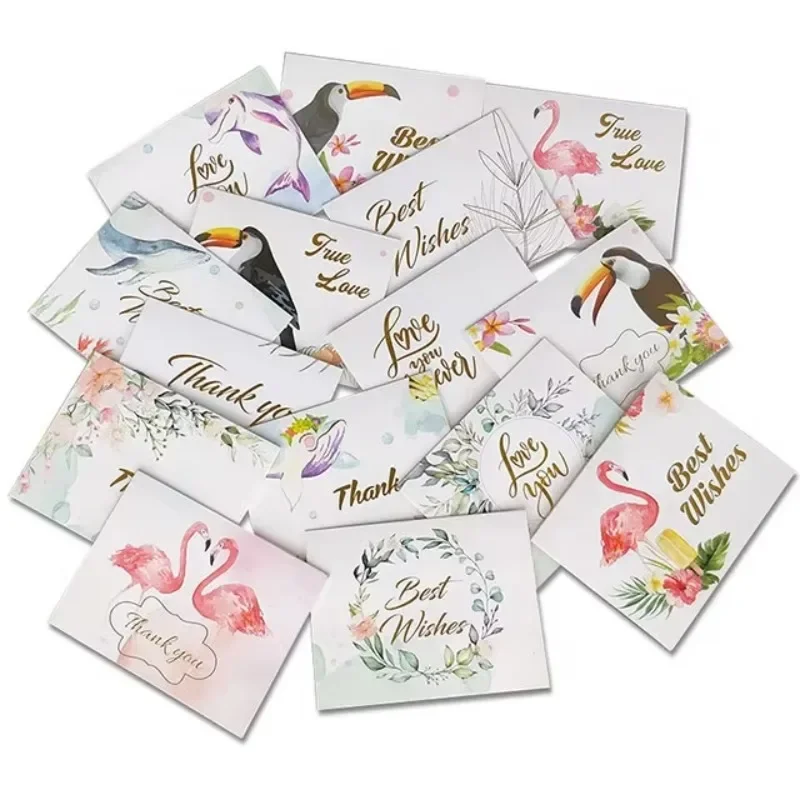 

*Eco Friendly Greeting Cards with Envelope Custom Thank you playing game cards paper card golden foil hot stamping