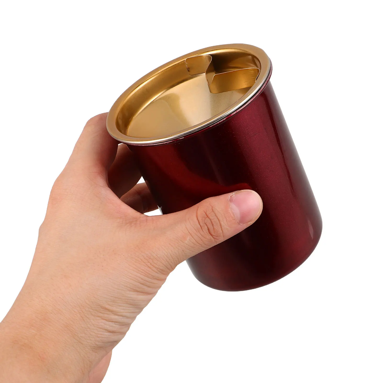 

2 Pcs Cigarettes for Outdoor Stainless Ashtray Table outside Car Windproof with Lid Portable Smokeless Bucket