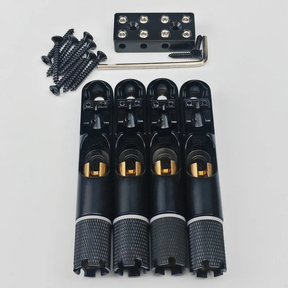 

Single String Fan Bass Bridge, Headless fixas Faned Bridges, baixo elétrico, preto, 4 pcs, 5 pcs