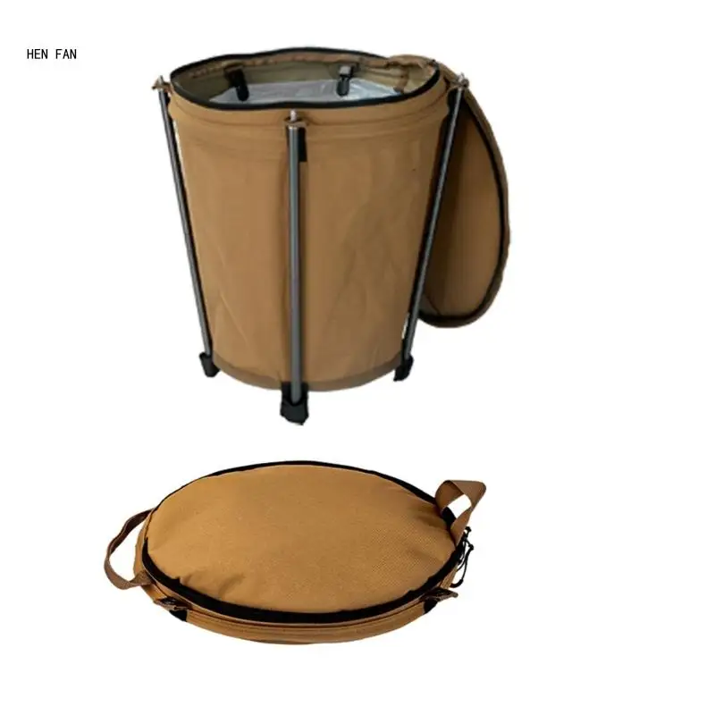 Outdoor Foldable Trash Can Portable Camping Garbage Bin Wastebasket Can M89D