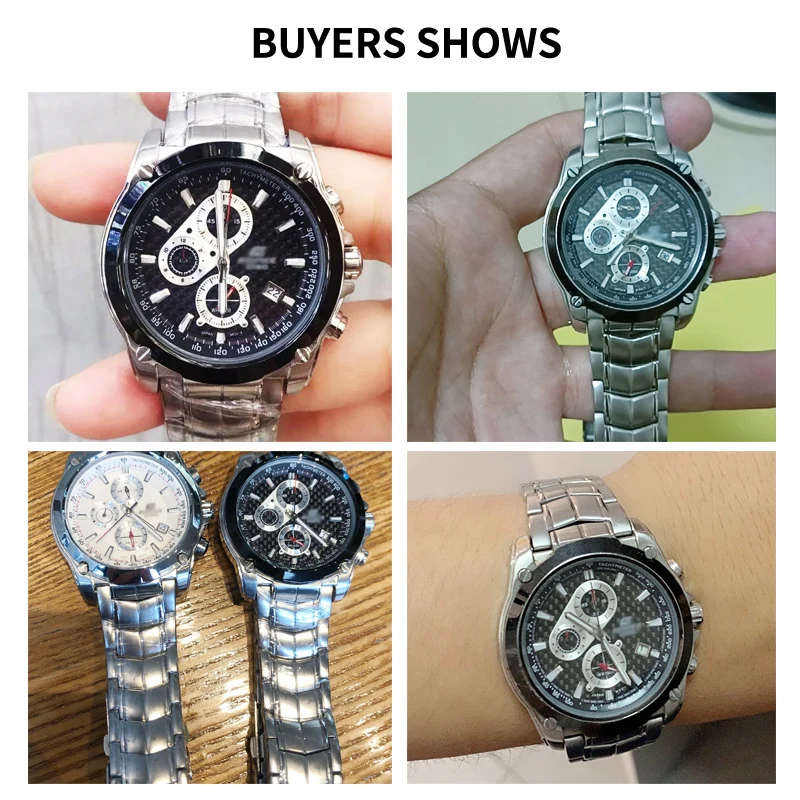For Casio Edifice EFB100D 5051EF-524D-7A 22x14mm Solid Steel Buckle Watch Strap Rubber Base Durable Concave Interface Design view 3