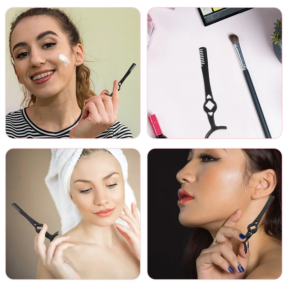 2 Stuks Wimper Pincet Rvs Lash Clamp Kam Precisie Curling Tool voor Valse Lash Toepassing Draagbare Schoonheid
