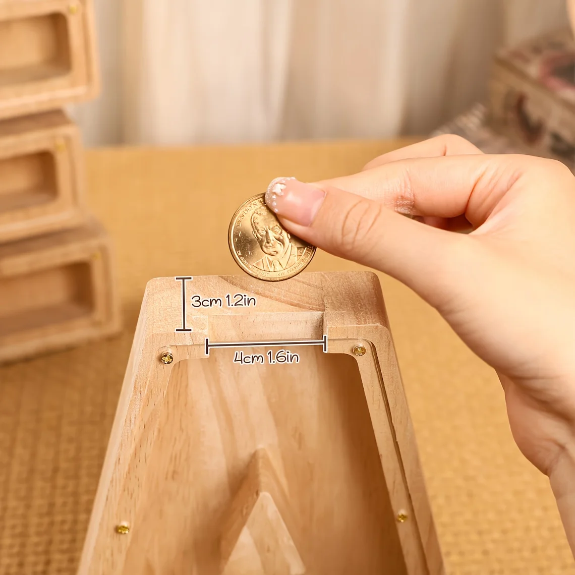 Tirelire en bois avec lettres pour garçons et filles, banque d'argent Alphabet A-Z, cadeau d'anniversaire pour enfants, pâques