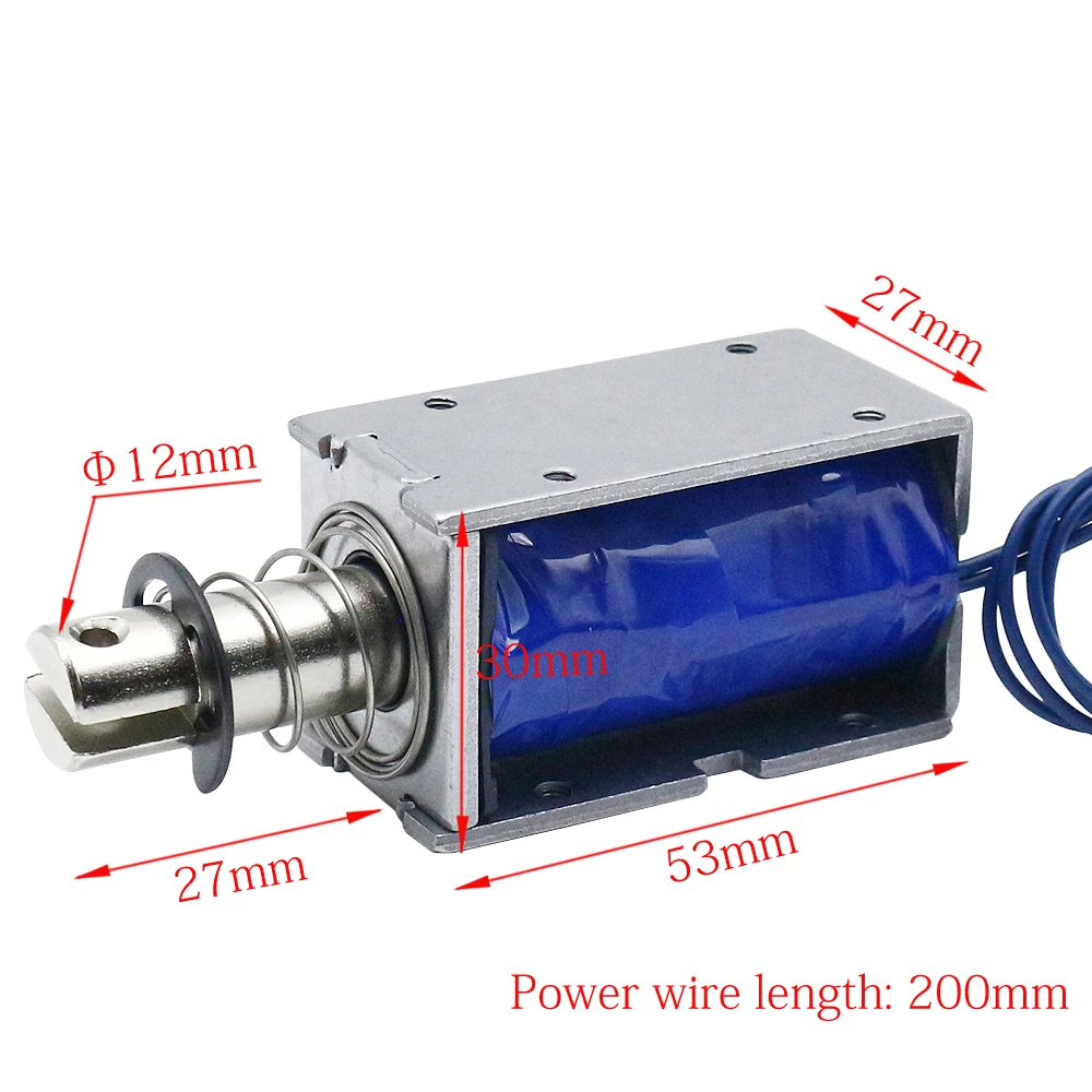 DC12V push-pull frame electromagnet stroke 15mm telescopic solenoid LD-1253 traction electromagnetic rod