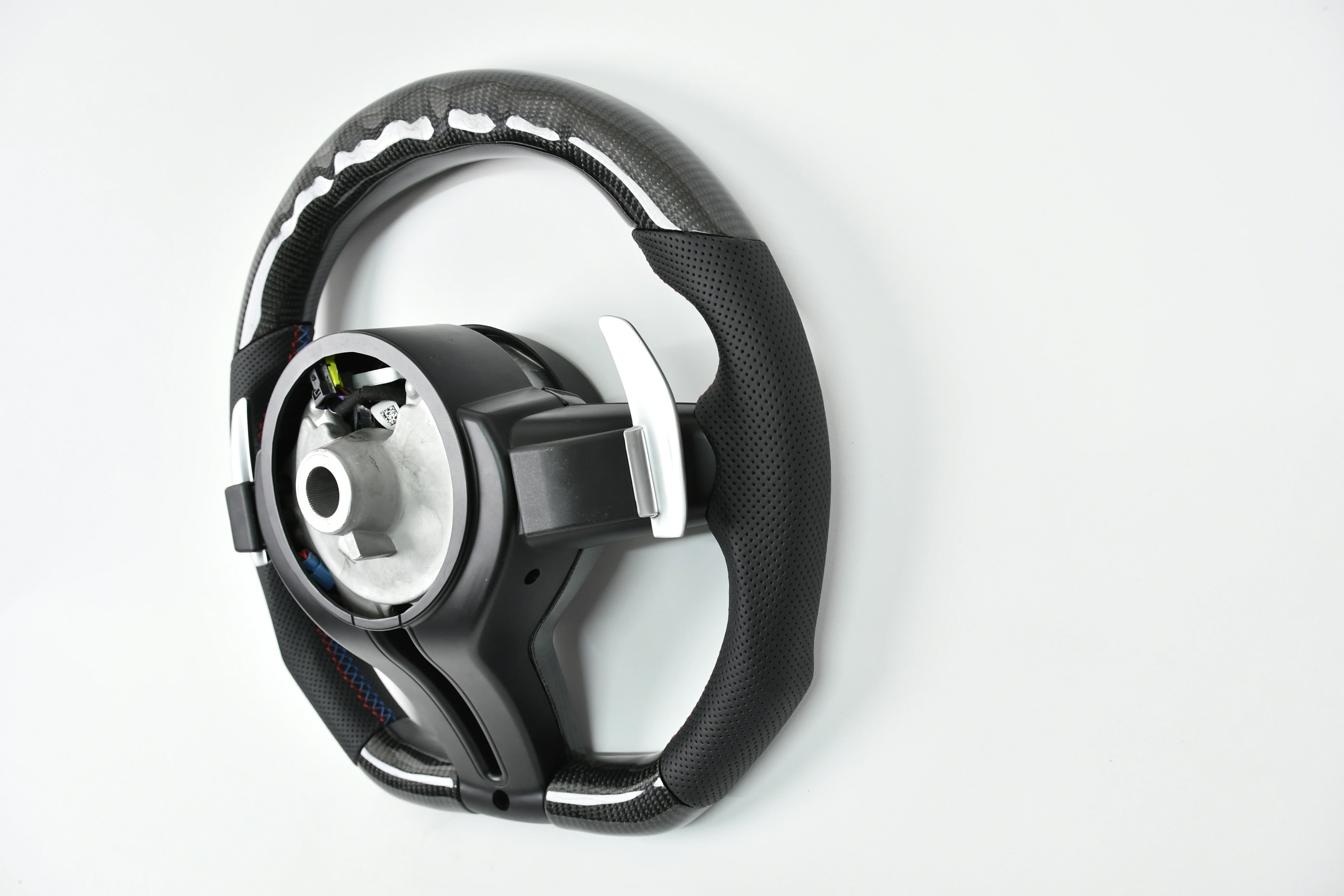 عجلة قيادة كاملة من ألياف الكربون YTcarbon LED RGB لـ F35 F30 F22 F36