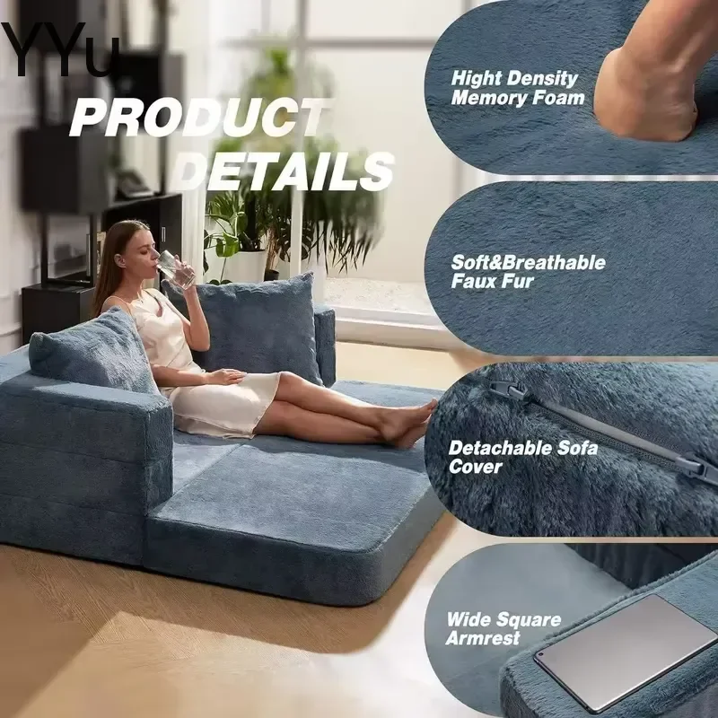for Modern Hybrid Floor Sleeper Sofa Pet Mattress Thick High Density Resilient Sponge Double Dog Bed Multifunctional