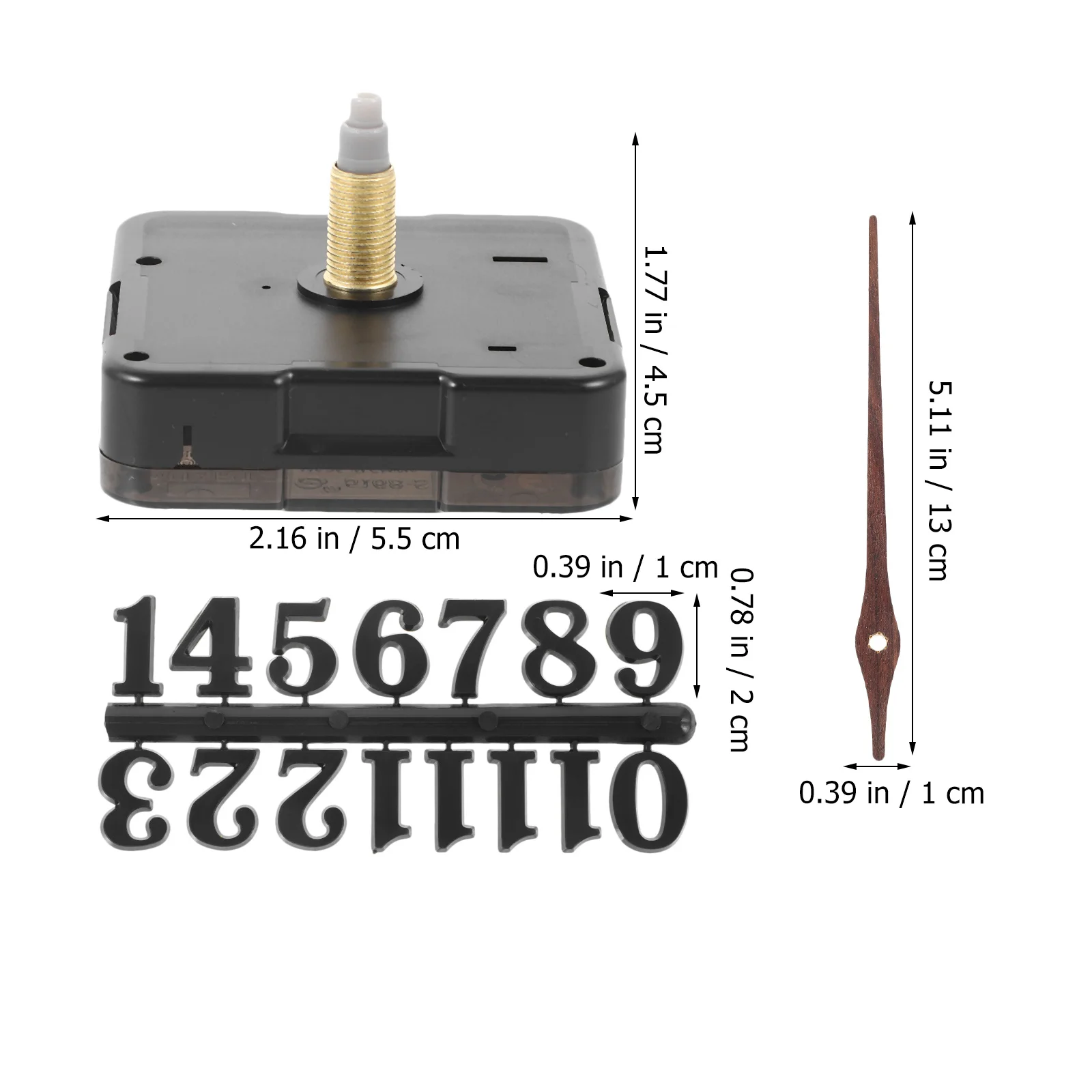 

1Set Operated Silent Wall Clock Movement DIY Kit for 12 Inch Face Includes Wooden Wooden Hands Numbers Replacement