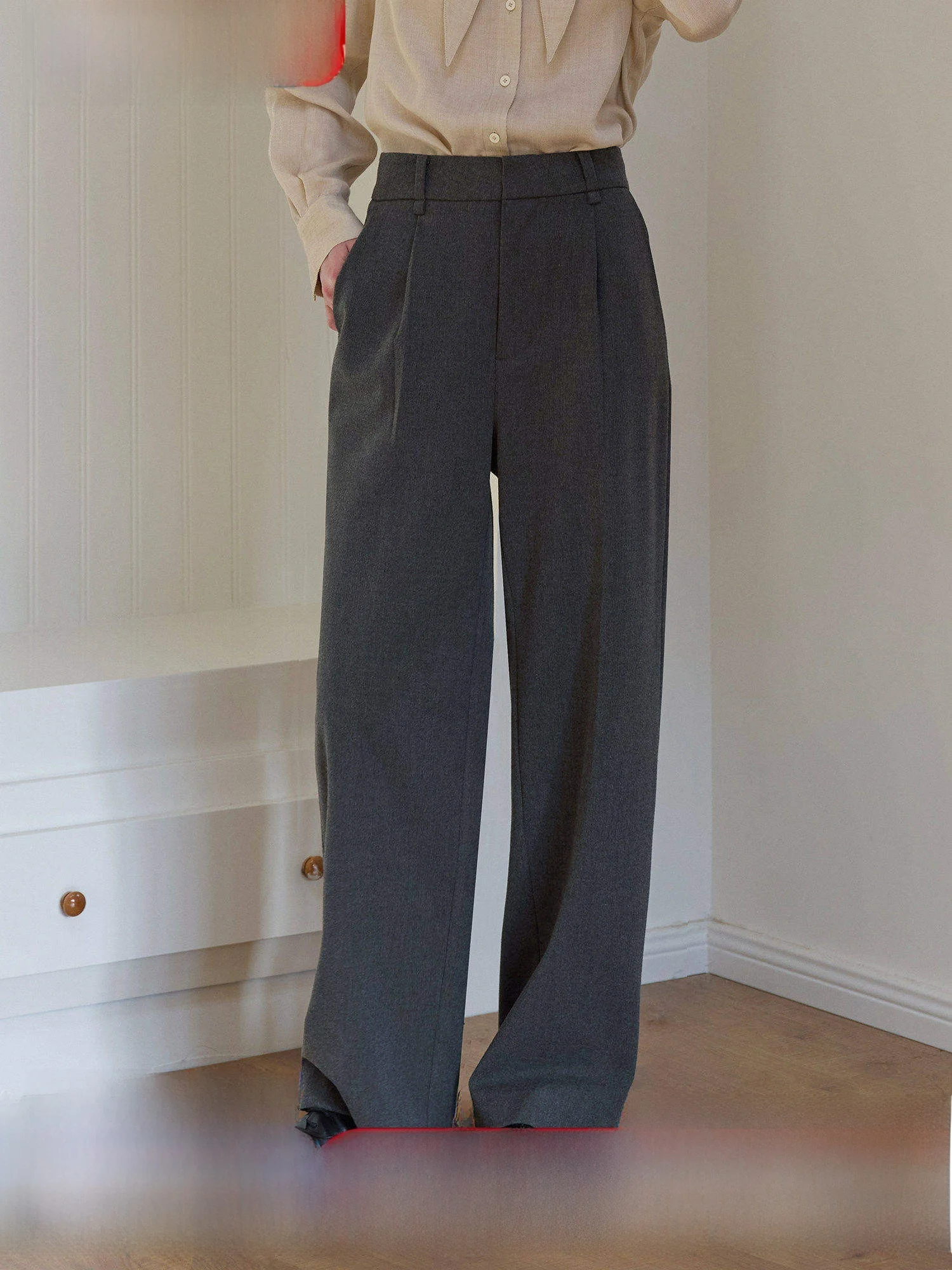 

Повседневные женские брюки прямого кроя для работы, весенняя новинка, универсальные, стройнящие, удобные, из полиэфирного волокна