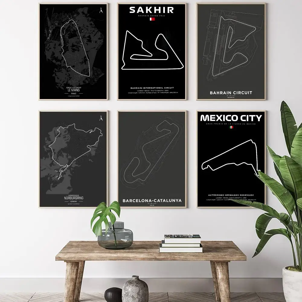 M-Monaco C-Circuit Painting Calligraphy HD Canvas Poster living room bedroom bar aesthetic decoration