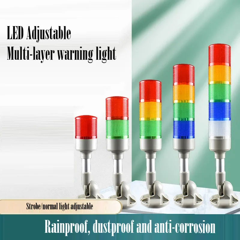 

12V 24V Audible and Visual Alarm LED Multi-layer Warning Three-Color Alarm Light Steady on Stroboscopic Machine Signal Indicator