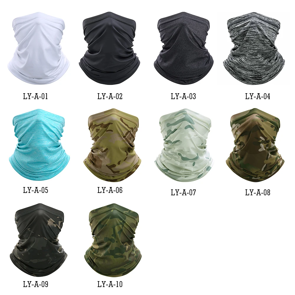 Tactical Bandana Summer Face Scarves Tubular Head Mask Scarf Camo Anti-UV Windproof  Soft Neck Gaiter Cover Men Women