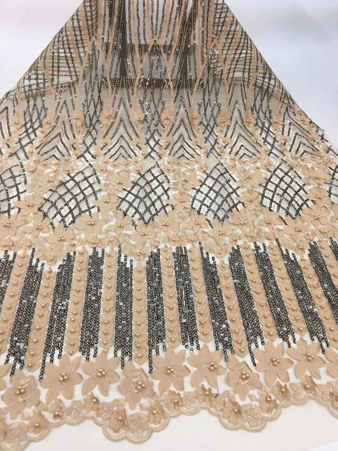 

Африканская кружевная ткань, французское кружево, нигерийское кружево, высокое качество, французское сетчатое кружево, розовый тюль, ткань, пять ярдов, бесплатная доставка RF154