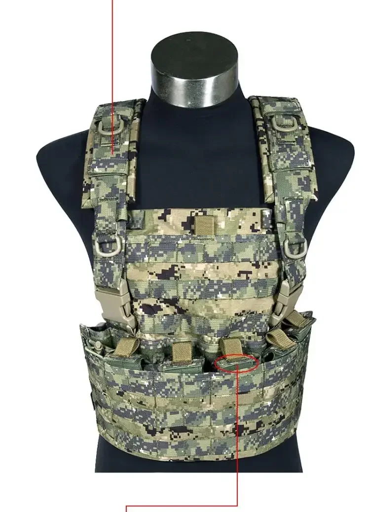 2025 US AOR2 เสื้อกั๊กยุทธวิธีลายพรางสีเขียวดิจิตอลผู้ชาย