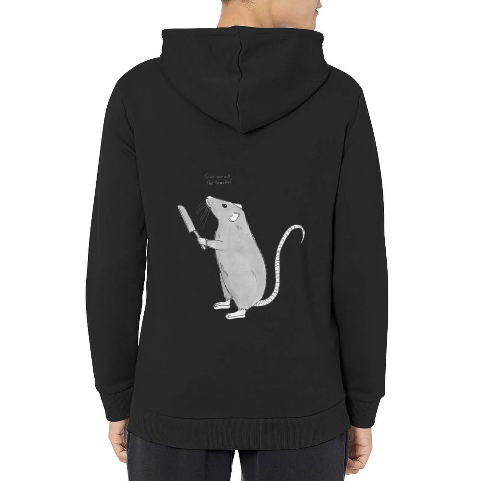 Rat with knife Hoodie mens designer clothes japanese style korean clothes korean style clothes men's oversize hoodie