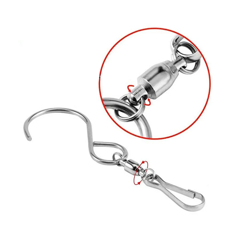

16pc S Hooks High Quality Stainless Steel Self Rotating Swivel Hooks for Kitchen Workshop Display Flags Flower Pots Solar