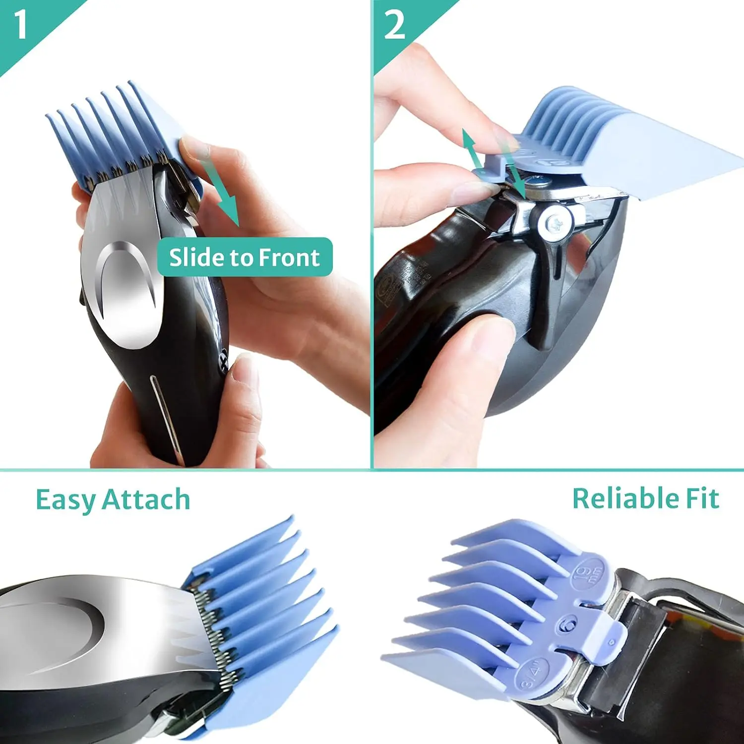 2/3Pcs Hair Clipper Guards Set Cutting Guides Fits for Wahl Clippers Trimmer Replacement Guard  Color Coded Clip