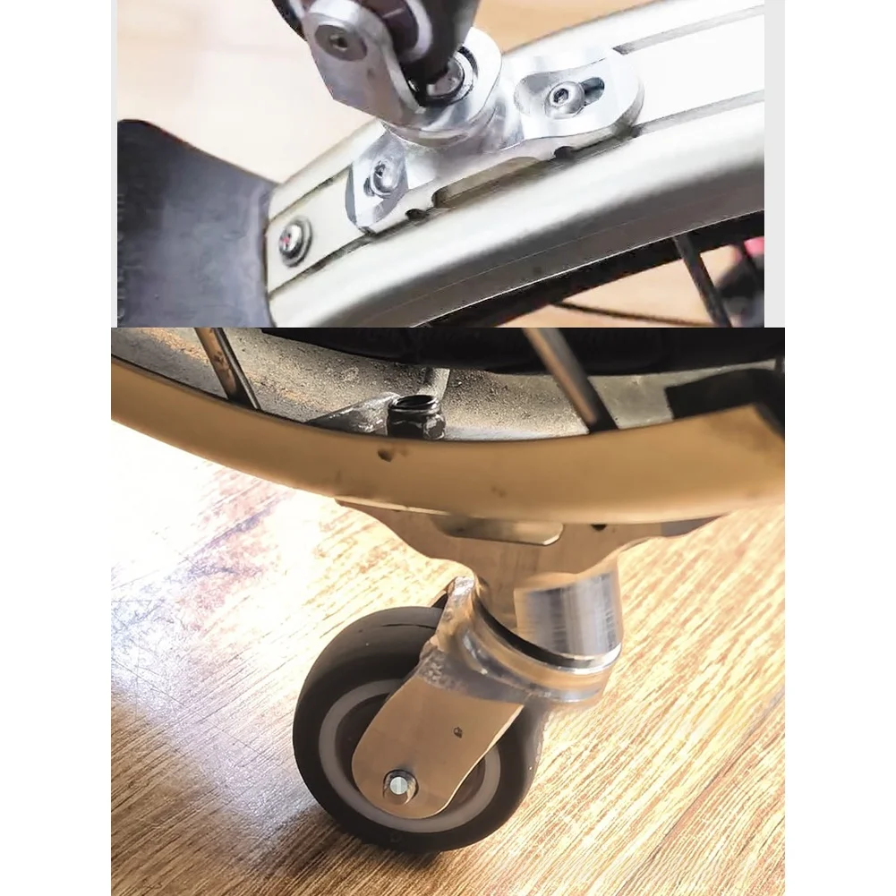 /32mm /Silent /Caster Wheel For BROMPTON Folding Bike Mudguard Aluminum Alloy Omnidirectional Replacement Part Cycling Accessori