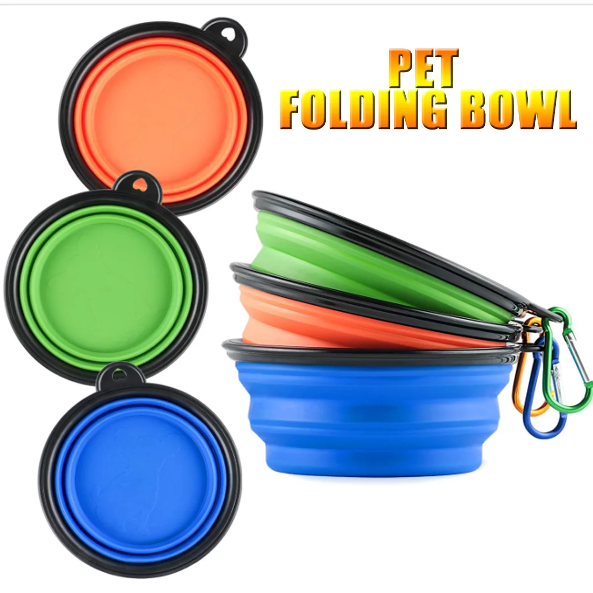 

1 Pc Pet Folding Bowl Cat&Dog Food Water Bowl Portable travel For Outdoor Walking Silicone Food Water Bowl