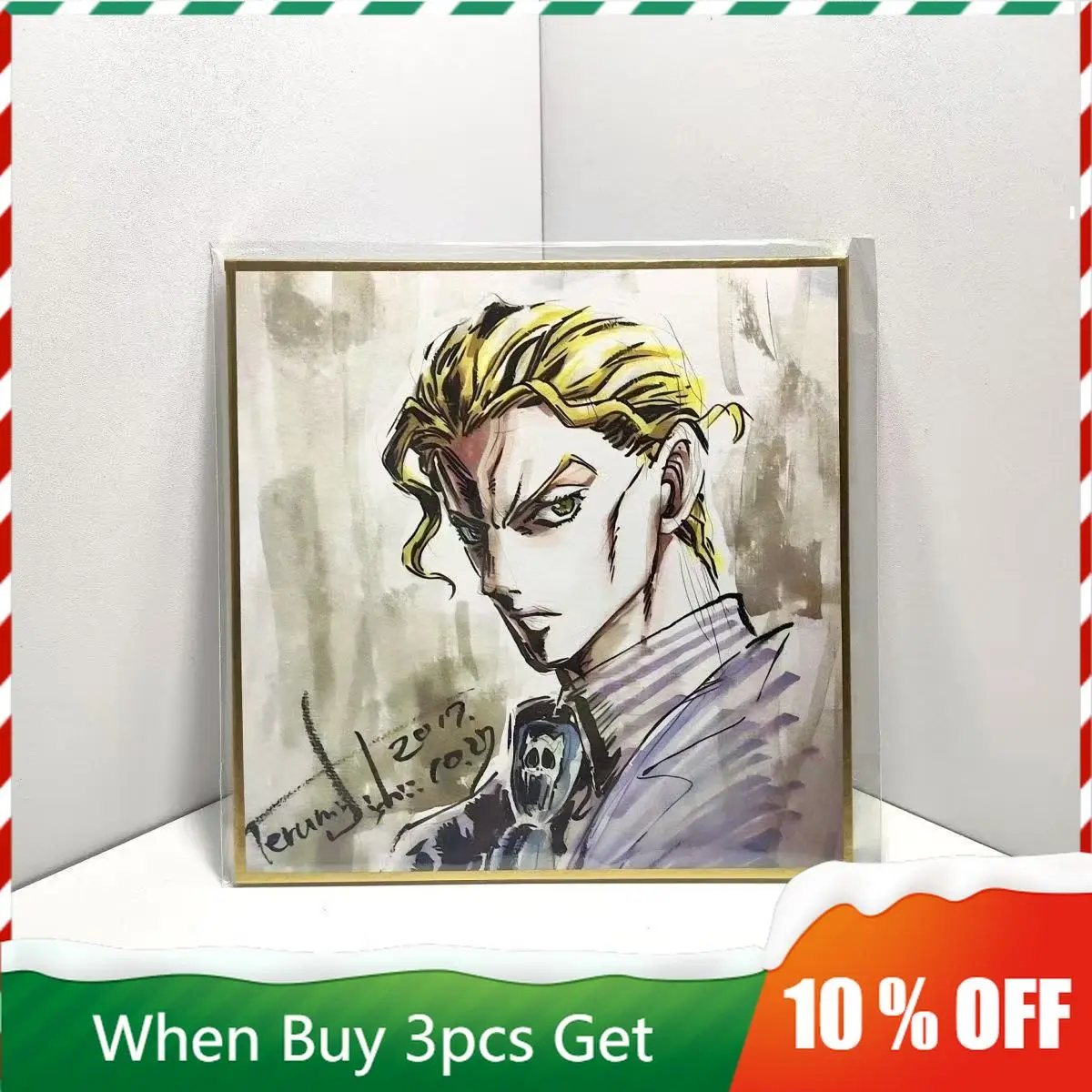 

JOJO's Bizarre Adventure Anime Peripherals Yoshikage Kira Figurine Color Paper Yoshikage Kira Art Paper Desktop Ornaments Toys