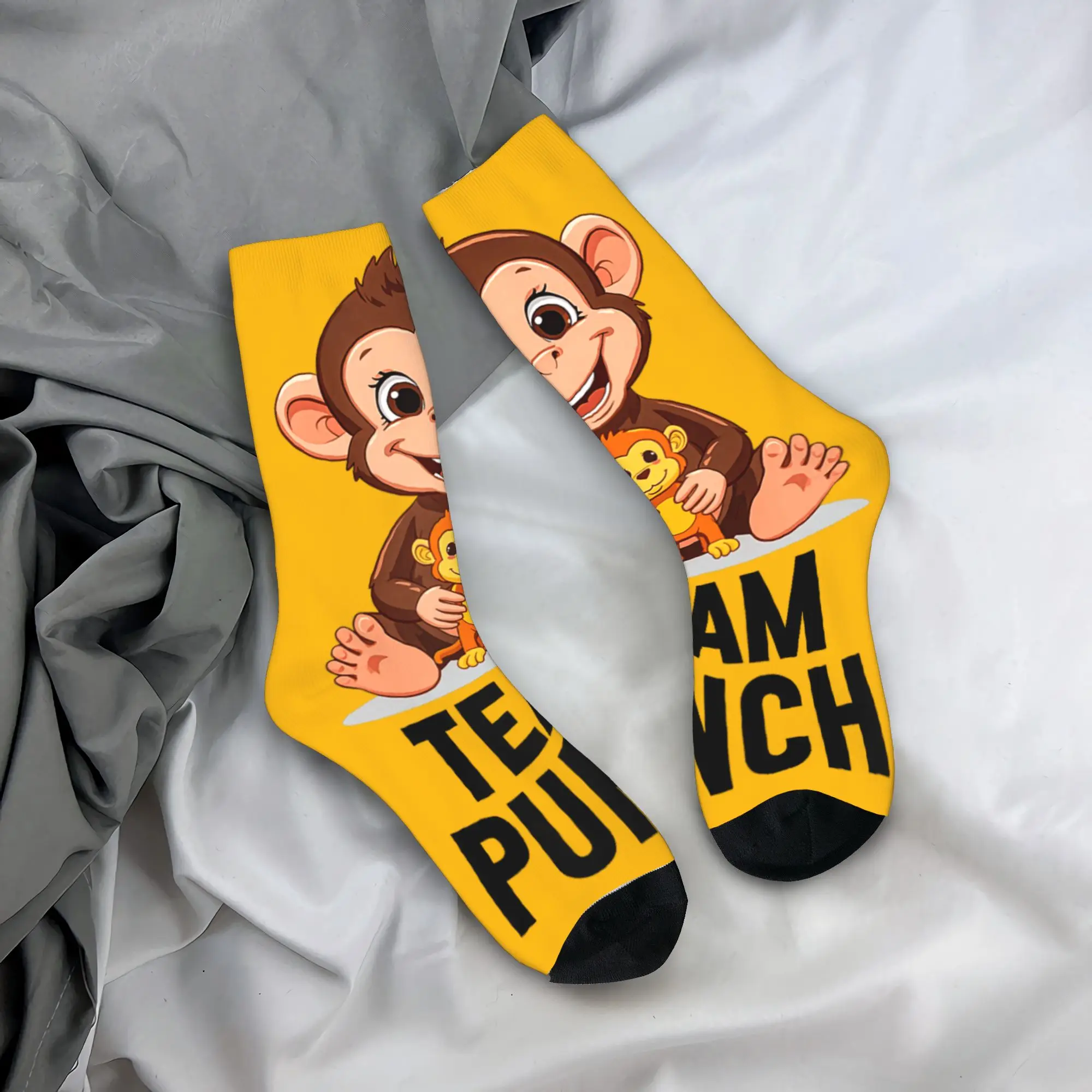

Unisex Men Socks Baby Monkey Punch Team Punch (3) Stockings Anti Skid Quality Socks Autumn Vintage Design Cycling Socks
