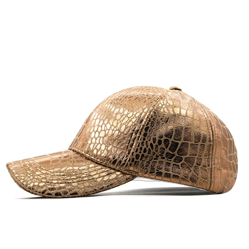 High Quality Snake Skin Print Leather Dad Hat Men Women Summer Baseball Cap Visor Caps Adjustable Bone Hats Gorras