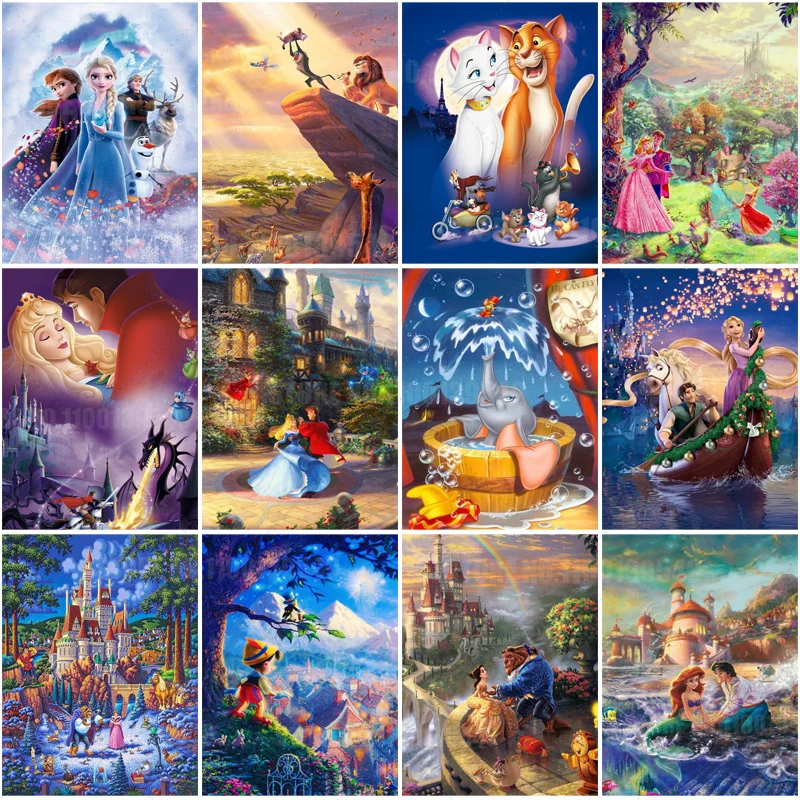 Disney Princess Diamond Painting Cartoon The Lion King Frozen DIY Mosaic Diamond Embroidery Cross Stitch Home Decor Handicraft