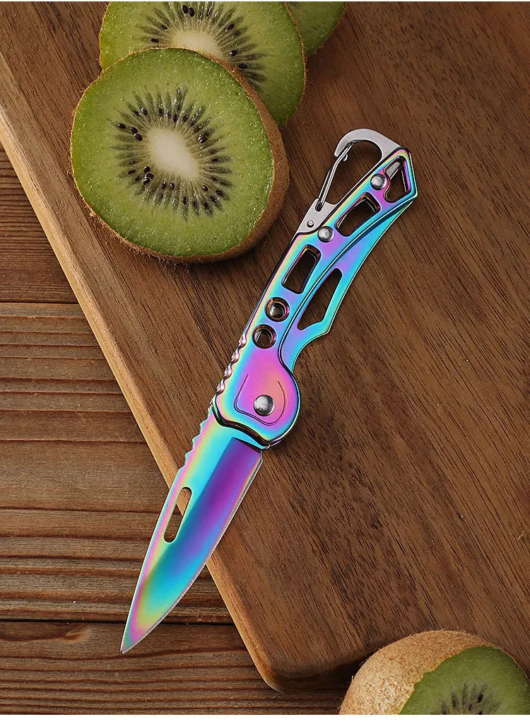 Outdoor Stainless Steel Folding Knife Mini Personal Self-Defense Camping Multi-Functional Home Use Fruit Knife